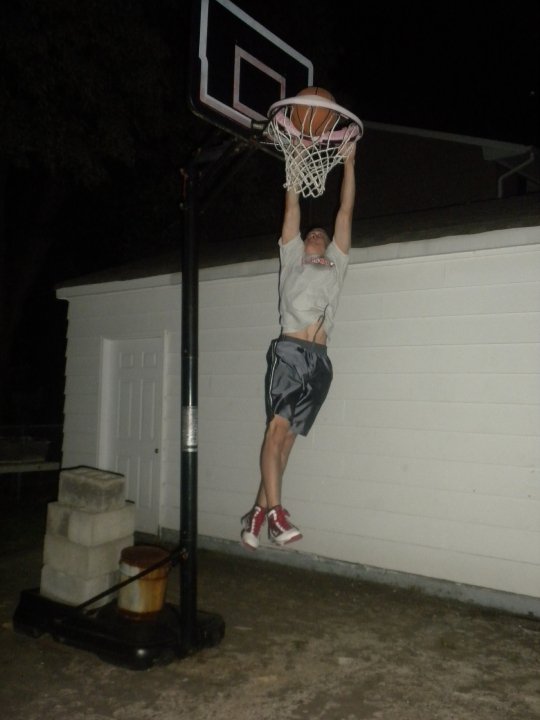 Greg Grippo Dunking in his backyard at NIGHT!!