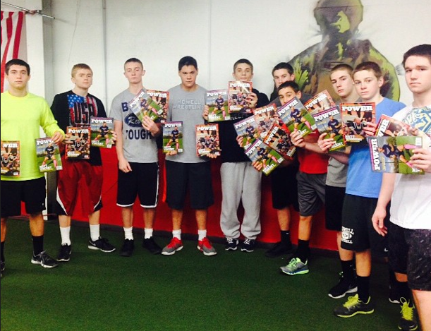 The Manasquan Underground Strength Gym Crew after a Sunday morning training session, POWER Magazines in hand!